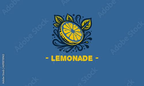 logo design of lemon splash vector flat design