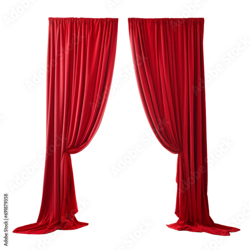 long red curtains Assemble a scene on stage