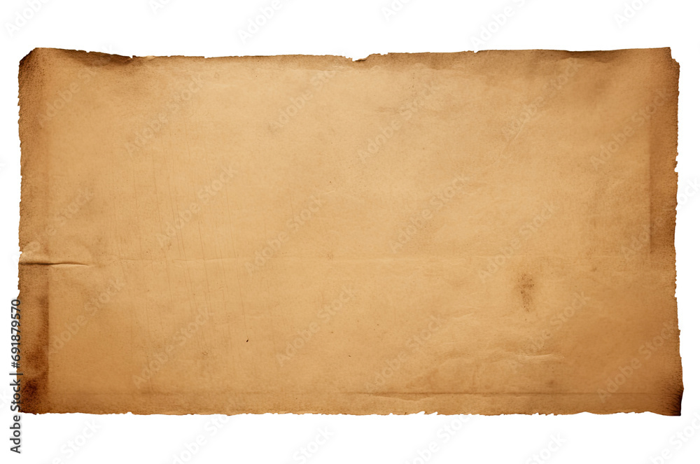 Obraz premium Blank old paper sheet isolated on transparent background