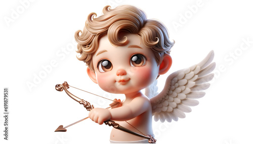Little cupid baby isolated. photo