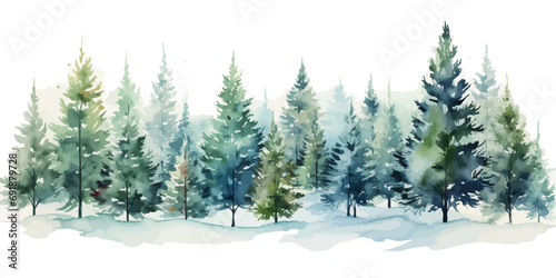 Christmas trees Vector watercolor illustration,Forest, fir trees, pine trees, Forest watercolor illustration,ink painting,Silhouette,Spruce trees, holiday cards, web banners, eco-friendly,healthy