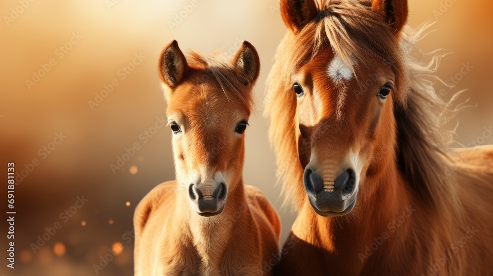 Fototapeta premium Horse Stud Her Beautiful Foal, HD, Background Wallpaper, Desktop Wallpaper