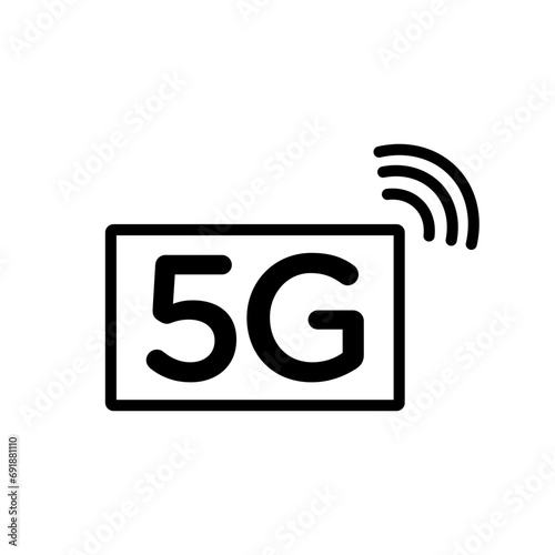 5G symbol icon. high speed 5th generation internet data signal lte technology use in mobile smartphone device with wireless wifi logo mark. 5g digital online communication cellular connection network