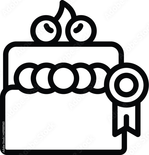 Wedding delicacy icon outline vector. Bridal sweet cake. Nuptial ceremony dessert