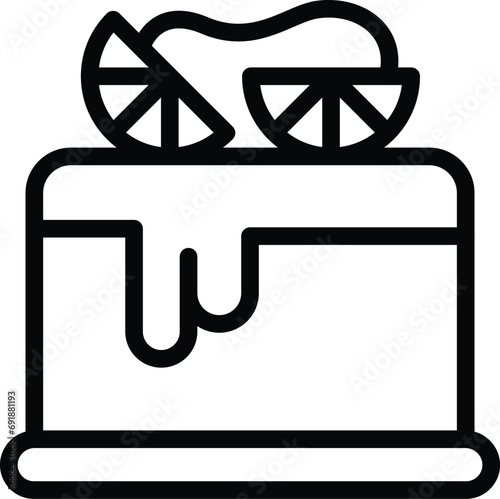Wedding dessert icon outline vector. Bridal sweet cake. Matrimonial couple ceremony