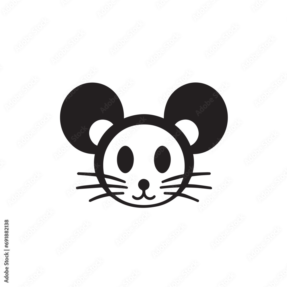 Mouse in cartoon, doodle style. Isolated 2d vector illustration in logo, icon, sketch style, Eps 10, black and white. AI Generative