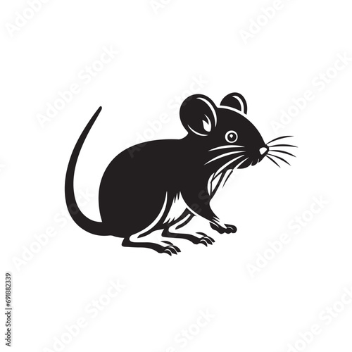 Mouse in cartoon, doodle style. Isolated 2d vector illustration in logo, icon, sketch style, Eps 10, black and white. AI Generative