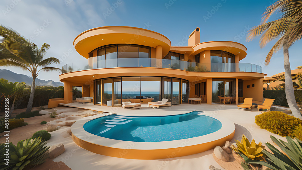Fototapeta premium gelbe Villa