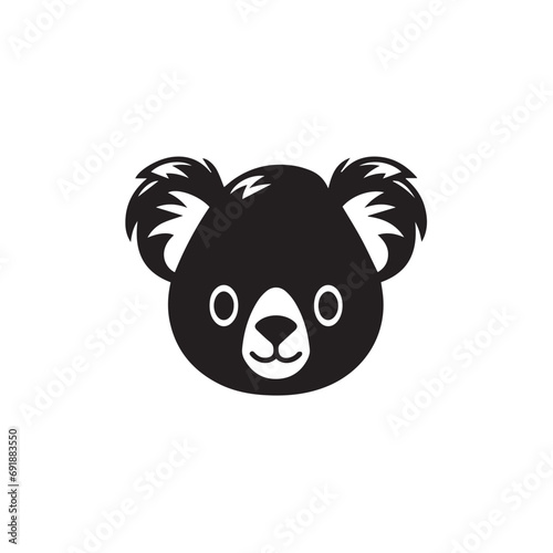 Koala in cartoon, doodle style. Isolated 2d vector illustration in logo, icon, sketch style, Eps 10, black and white. AI Generative photo