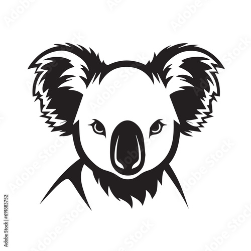 Koala in cartoon, doodle style. Isolated 2d vector illustration in logo, icon, sketch style, Eps 10, black and white. AI Generative
