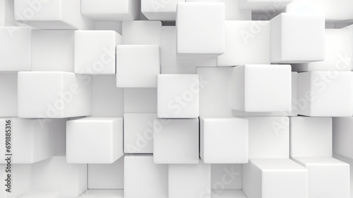 White abstract cubes background © Fauzia
