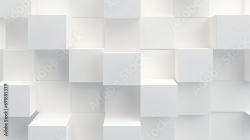 White abstract cubes background