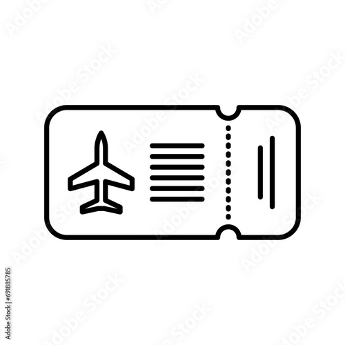 Airplane Ticket icon. fair air plane travel booking ticket for tourist sign. aviation through airplane ticket reservation of seat in vip first class economy symbol. flight ticket voucher coupon logo 