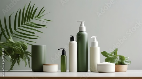Eco-cosmetics emphasizing their environmentally friendly ingredients. AI generate