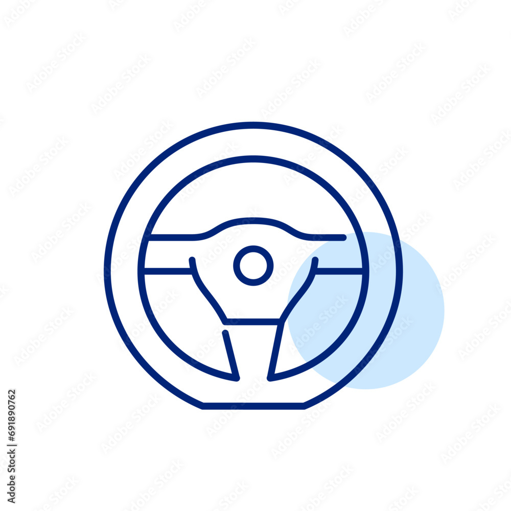 Car steering wheel. Pixel perfect, editable stroke icon Car steering wheel. Pixel perfect, editable stroke icon