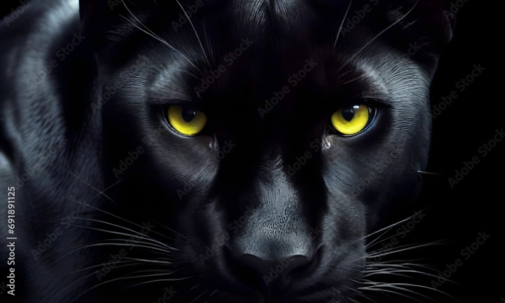 Black Panther on Dark Background