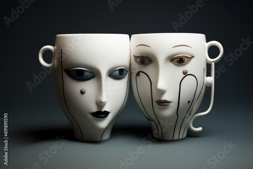 cup couple. art. love concept. 
