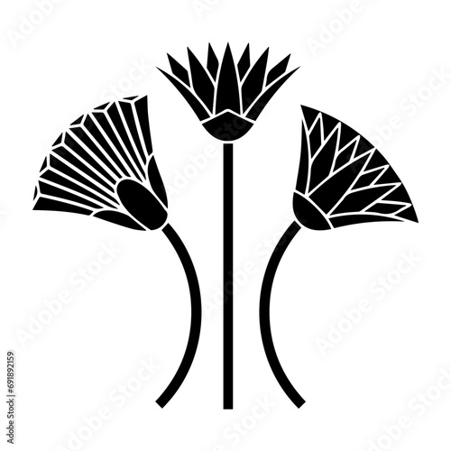 Fototapeta Naklejka Na Ścianę i Meble -  Egyptian floral moti. Flower lotus icon.