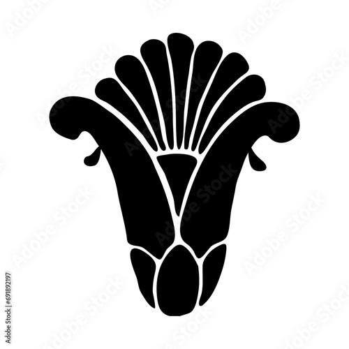 Egyptian floral moti. Flower lotus icon.