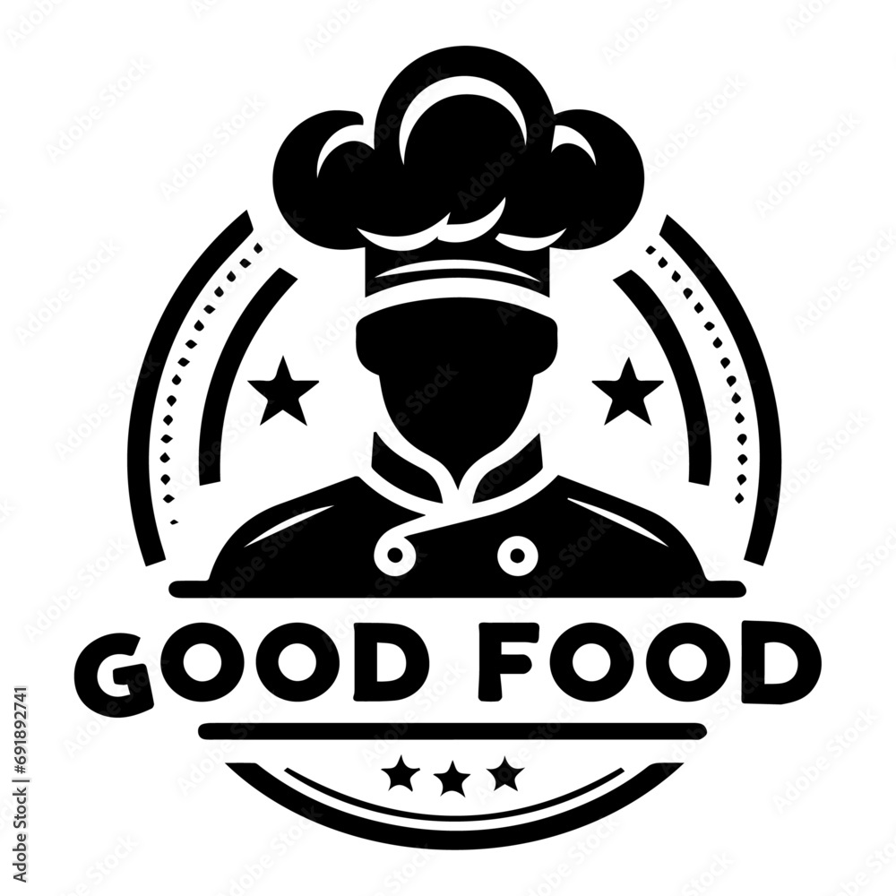 Food Logo design vector art illustration, Food Logo Icon vector silhouette