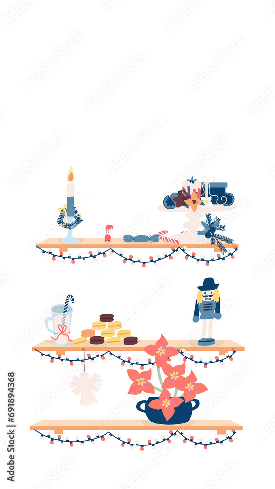 Fototapeta premium Cute xmas clip art