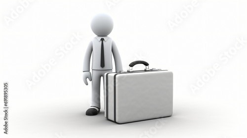 3D man with a briefcase