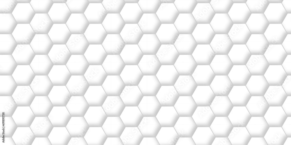 Background with hexagons White Hexagonal Background. Luxury honeycomb grid White Pattern. Vector Illustration. 3D Futuristic abstract honeycomb mosaic white background. geometric mesh cell texture.