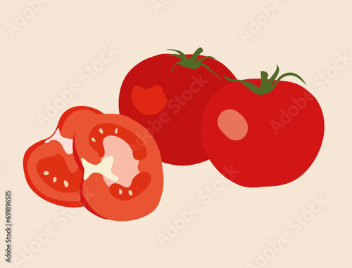 two tomatoes with slices