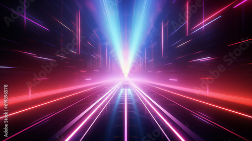 futuristic neon background. Gowing lines. Fantastic wallpaper. 