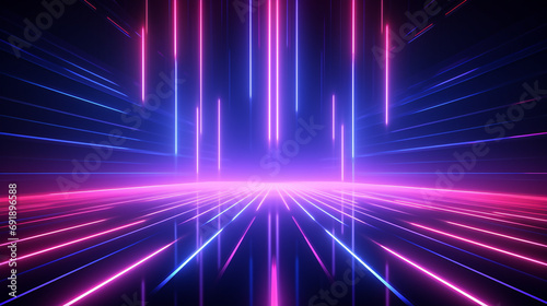 futuristic neon background. Gowing lines. Fantastic wallpaper. 