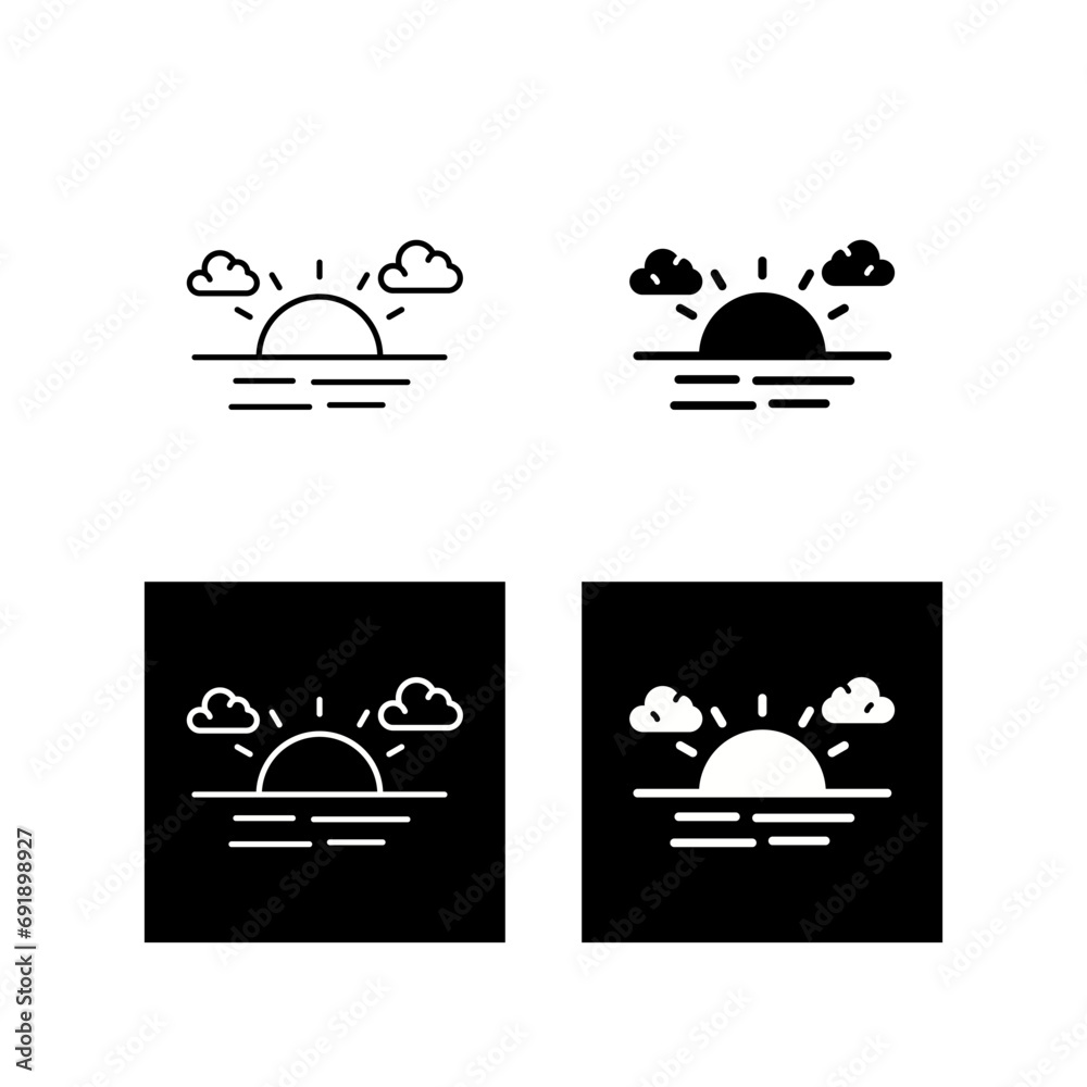 Sunset Vector Icon Sunset Vector Icon