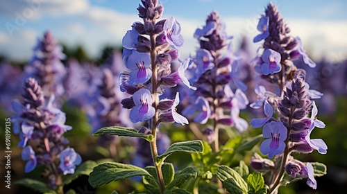 Blue Salvia Farinacea Blooming Farm Furano, HD, Background Wallpaper, Desktop Wallpaper photo