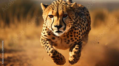 A beautiful cheetah running © Fauzia