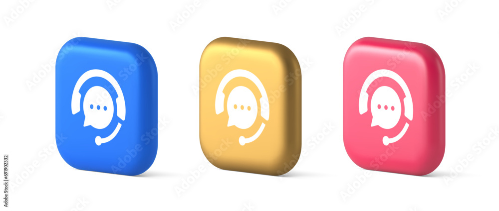 Customer support live chat service button information messaging consulting 3d icon Customer support live chat service button information messaging consulting 3d icon