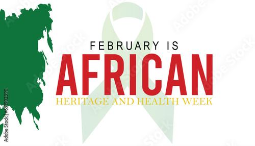 Vector illustration on the theme of African Heritage and health week observed each year during February.banner, Holiday, poster, card and background design.