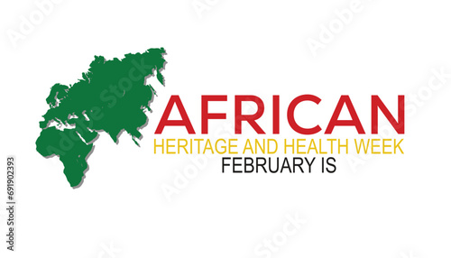 Vector illustration on the theme of African Heritage and health week observed each year during February.banner, Holiday, poster, card and background design.