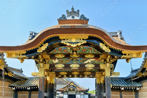 Japan. Kyoto. Nijo Castle. The karamon main gate to Ninomaru Palace photo