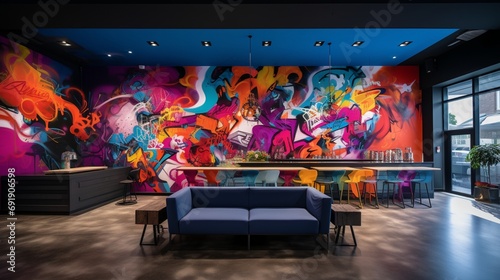 the essence of graffiti art, its bold and expressive colors adorning the walls with creativity and urban energy, telling a unique story through a visually striking visual language. photo