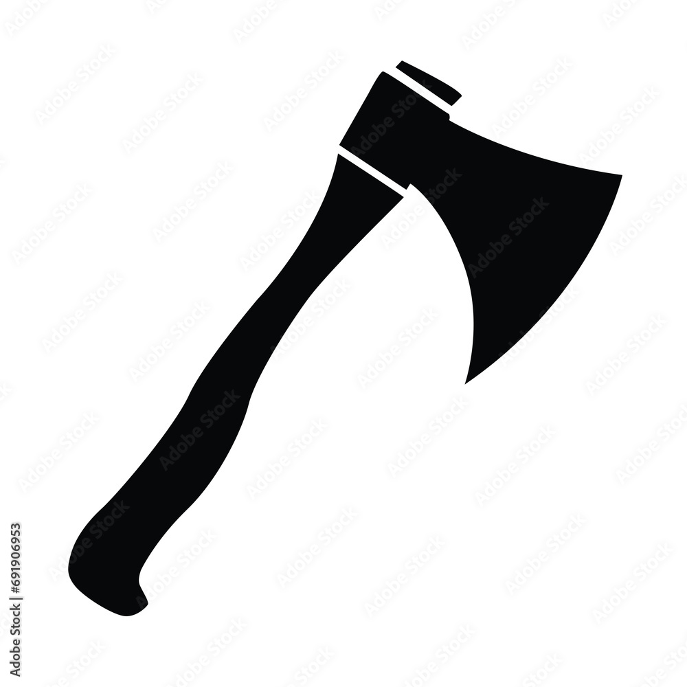 Black flat axe silhouette vector Black flat axe silhouette vector
