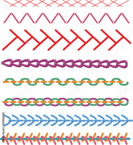 colorfull Line or handstitch