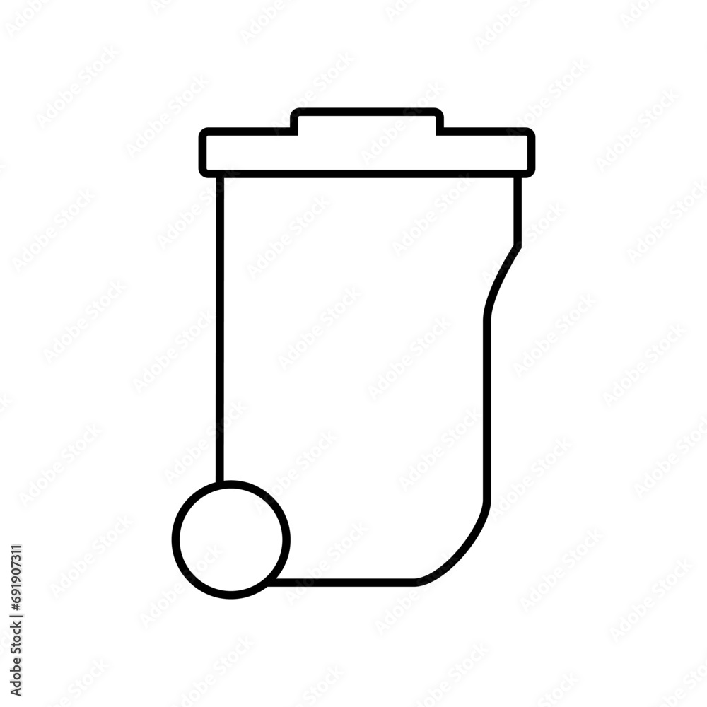 Trash can vector icon. Garbage illustration sign. Waste symbol or logo.