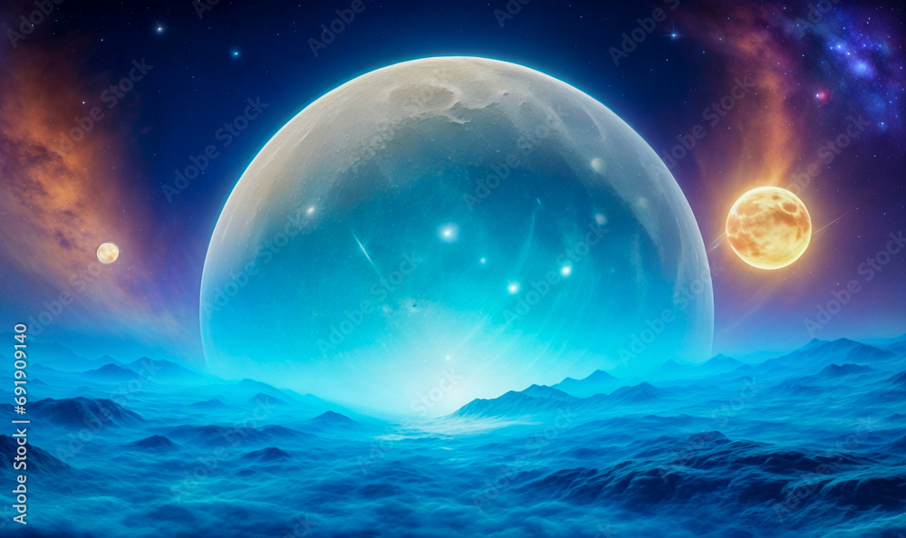 stars nebula abstraction planet satellites stars nebula abstraction planet satellites