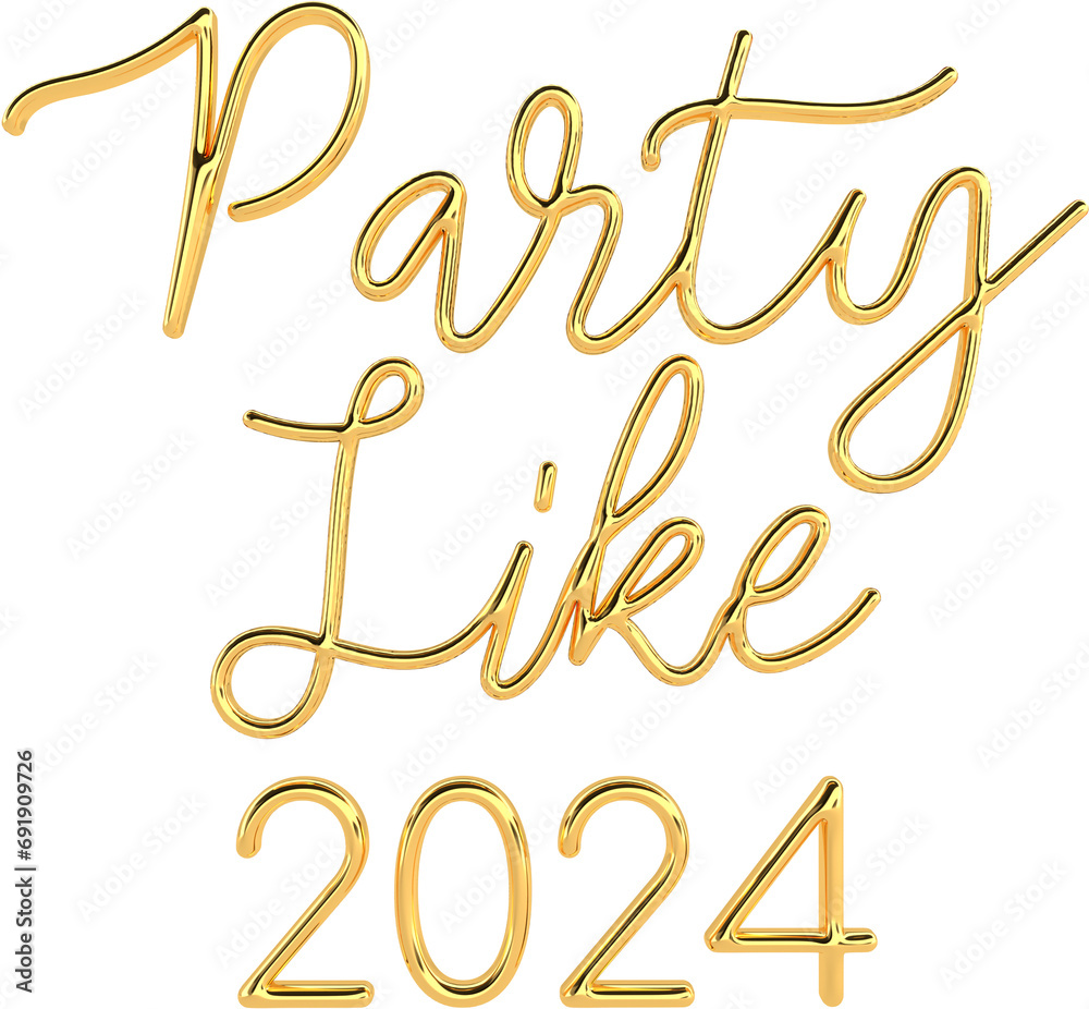 2024 Happy New Year Celebration 3D Golden Color Text Lettering Typography 2024 Happy New Year Celebration 3D Golden Color Text Lettering Typography