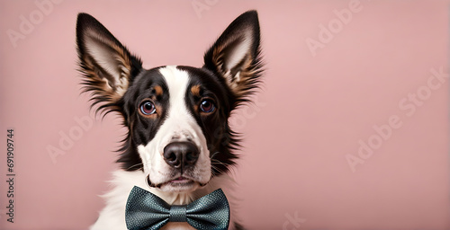 Dapper dog elegance: Canine charm in a stylish bow tie