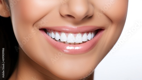 Closeup woman smiling with clean teeth. used for a dental ad.