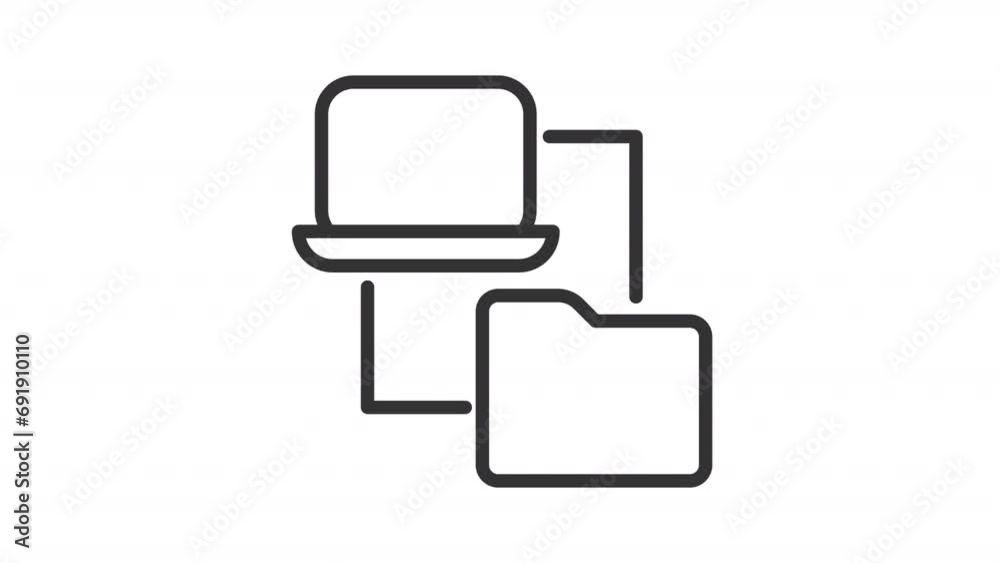 2D black creative thin line animation of data transfer icon, HD video with transparent background, seamless loop 4K video representing cloud computing. 2D black creative thin line animation of data transfer icon, HD video with transparent background, seamless loop 4K video representing cloud computing.