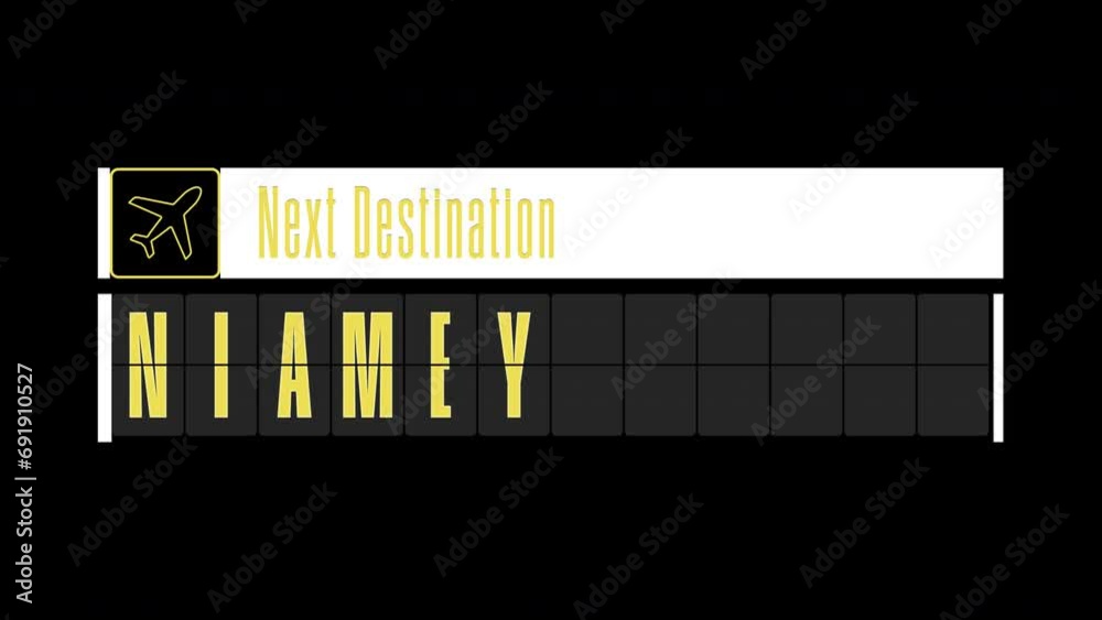 Pantalla de información de destinos internaciones: Niamey Pantalla de información de destinos internaciones: Niamey
