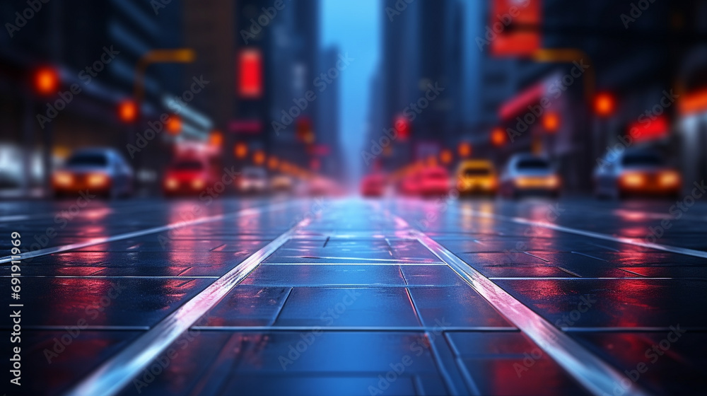 Obraz premium traffic at night HD 8K wallpaper Stock Photographic Image 