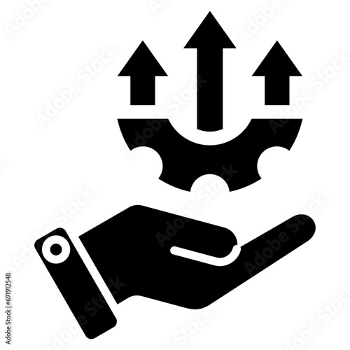 Elevate icon in solid style.