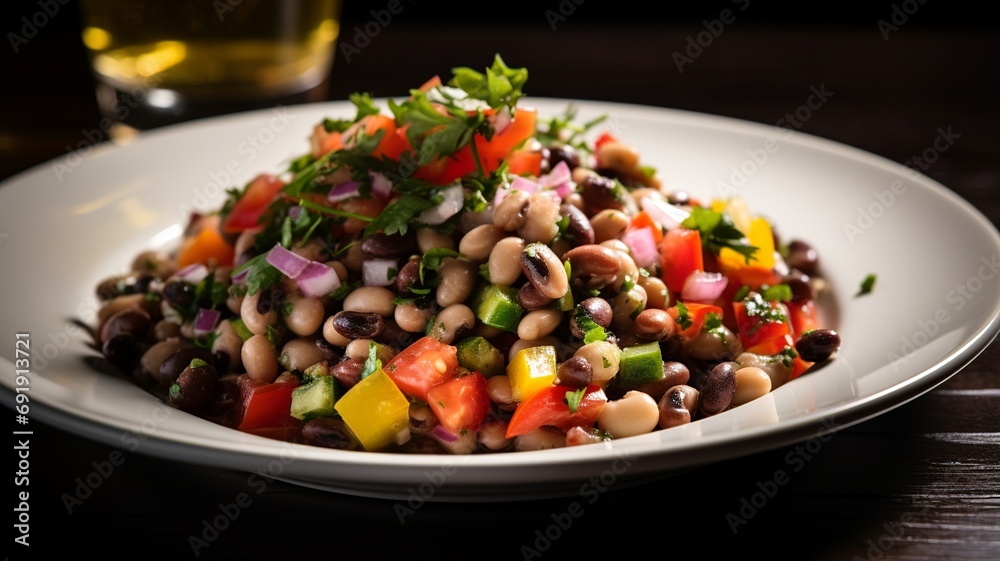 Texas Caviar: Beautiful Salad with Black-Eyed Peas, Vegetables, and Vinaigrette